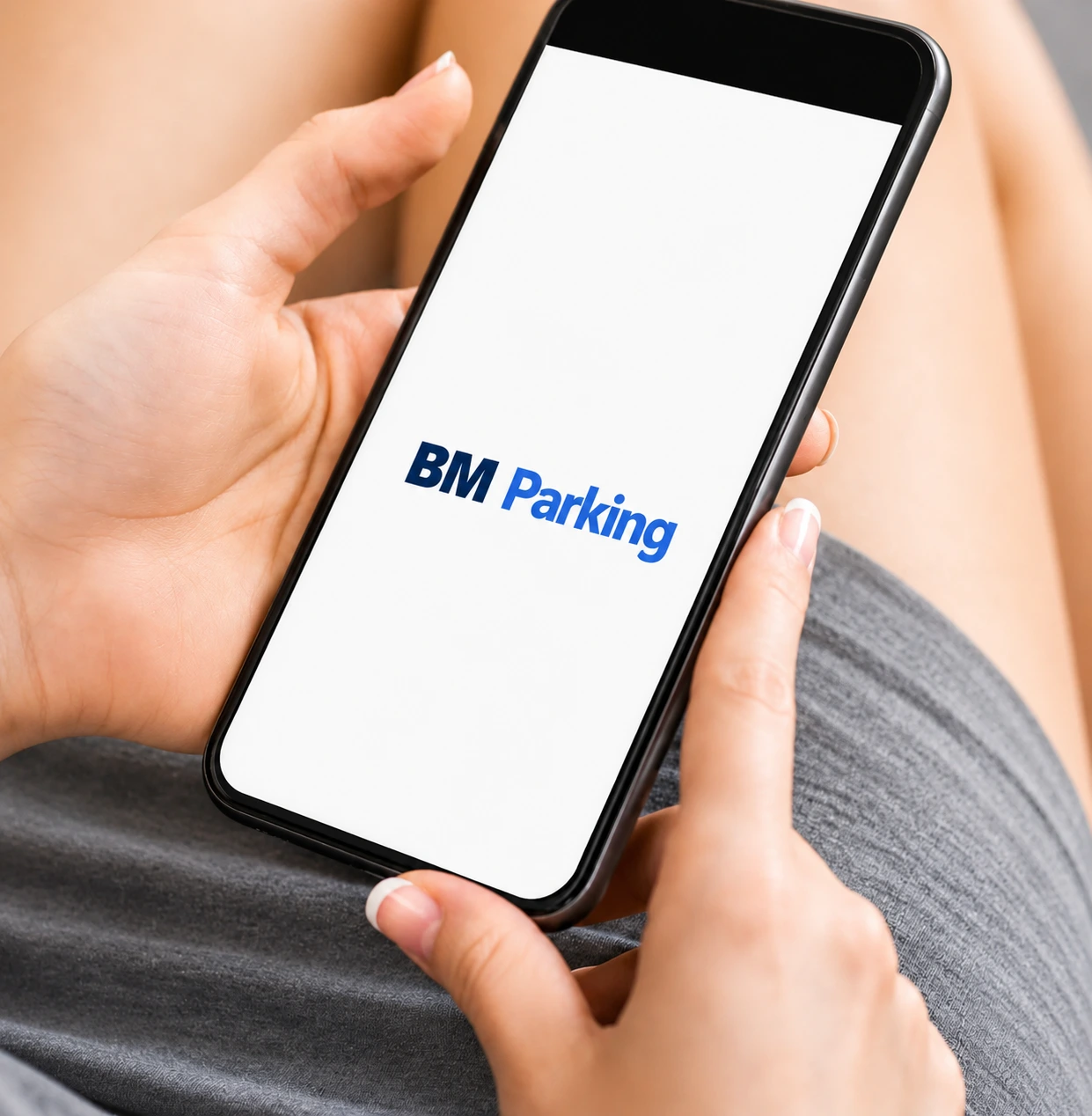 BM Parking App auf einem Smartphone